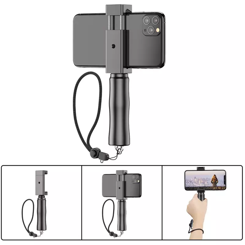 Vlogging Tripod pegangan peralatan, mikrofon fotografi lampu Fill 4 in 1 Kit Vlogging untuk Iphone