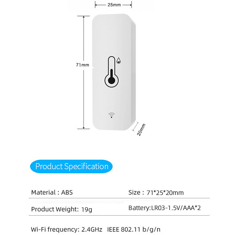 Tuya Slimme Wifi Temperatuur En Vochtigheid Sensor Binnen Draadloze Hygrometer Thermometer Slimme Levensondersteuning Google Assistent
