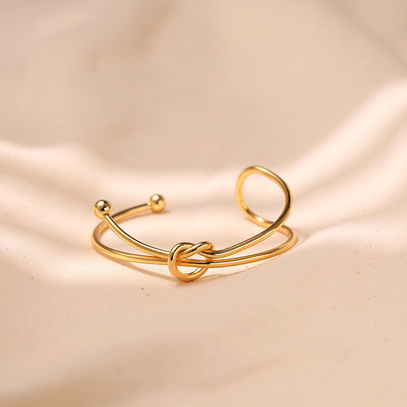 SOAR EAST-brazaletes con forma de nudo de cobre de Metal para mujer, pulsera de lujo ligera, accesorios de joyería de moda