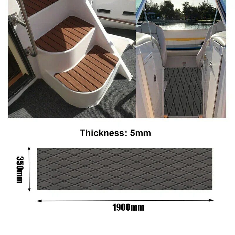 350x1900x5mm EVA Foam Luxury Decking Sheet Anti-Skid Boat Deck Self-Adhesive Yacht Flooring Pad Anti-fatigue Mat Diamond Shapes