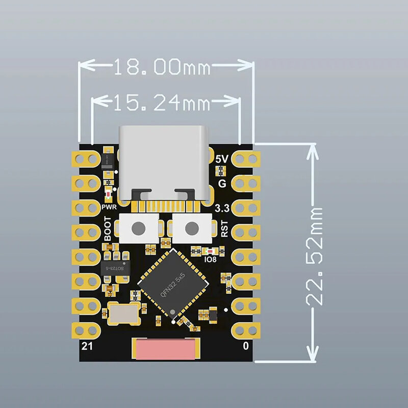 Макетная плата ESP32 C3 SuperMini IOT ESP32, модуль на основе ESP32-C3 Wi-Fi, двухрежимный чип BLE5.0 с голубыми зубьями для Arduino