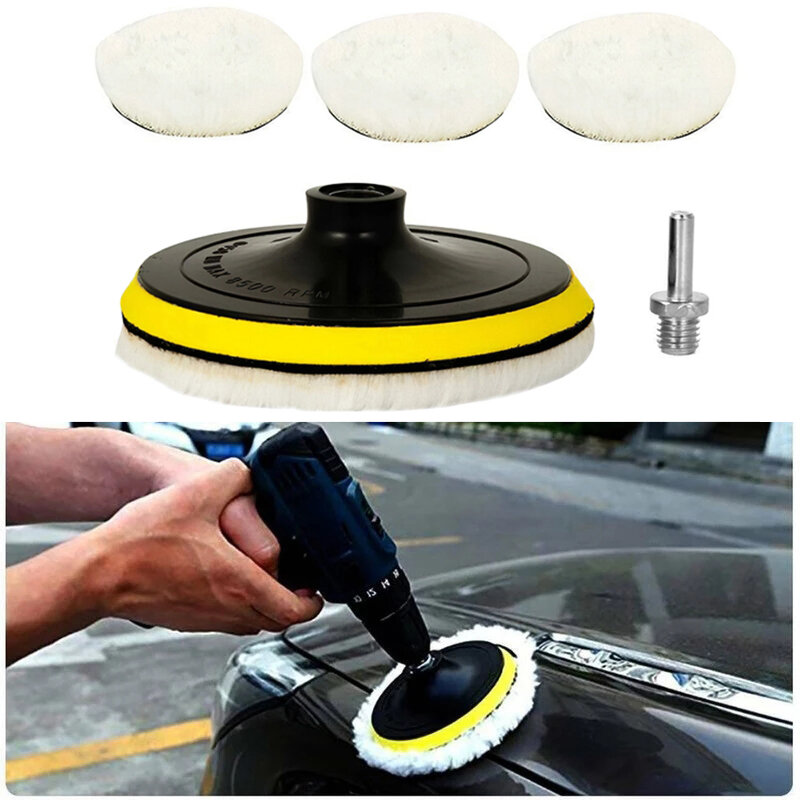 3/4/5 polegada polimento kit almofada de polimento carro enceramento esponja disco lã roda pintura automática cuidados polidor almofadas carro gadget