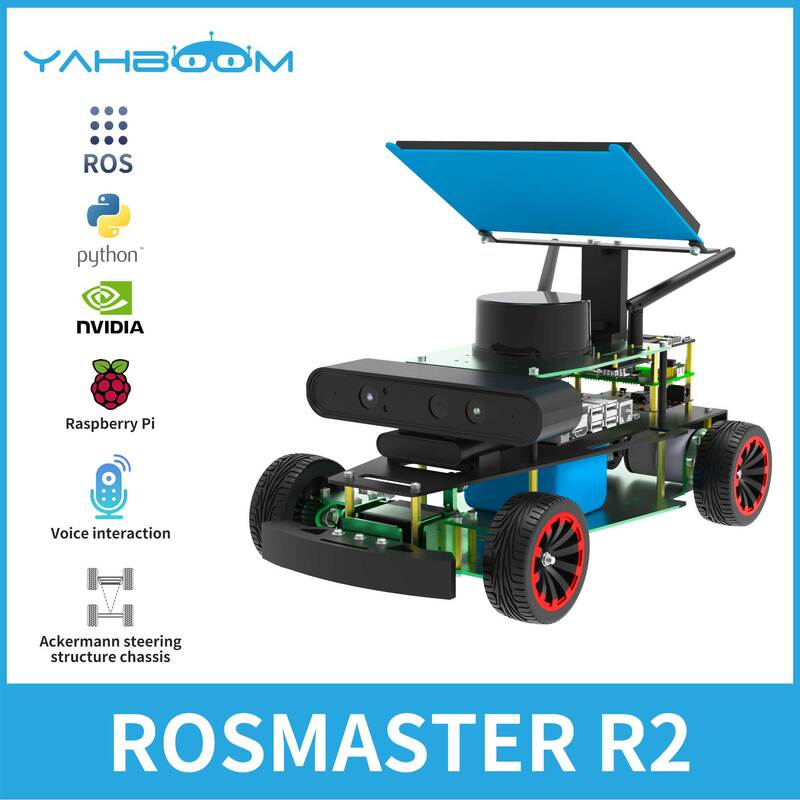 Yahboom ROSMASTER R2 ROS2 Robot programmabile auto con struttura Ackermann per Jetson NANO 4GB/Orin NX/Orin NANO/Raspberry Pi 5