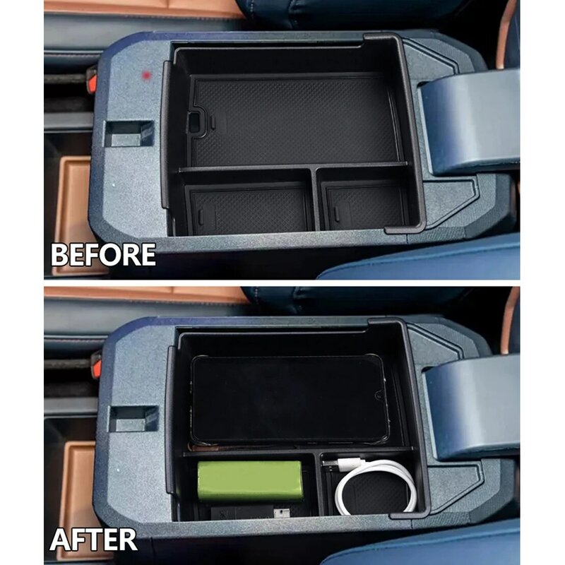 Car Auto Interior Front Center Console bracciolo Storage Box vassoio Organizer adatto per Ford Maverick 2022 2023 2024 plastica nera