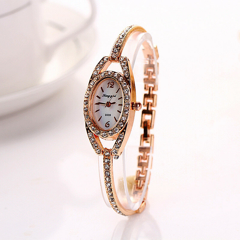 Un braccialetto per orologio da polso per orologi da donna orologi da donna di moda Unisex in acciaio inossidabile con strass al quarzo da polso Reloj De Mujer