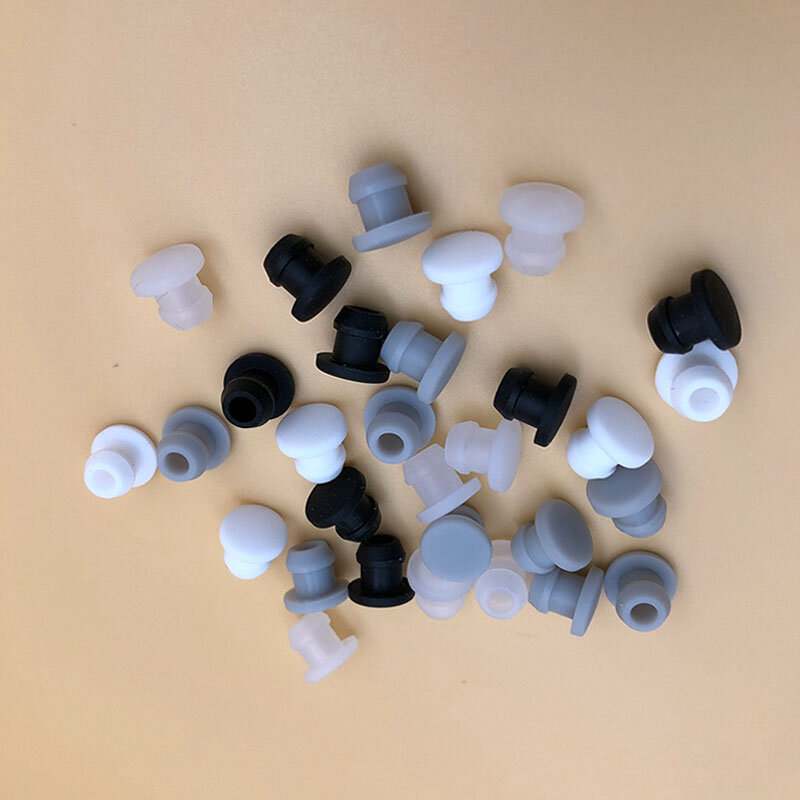 Tapas de goma de silicona tipo T, junta a presión, tapón de sellado final, 2,5mm-15mm, negro, blanco, gris, transparente