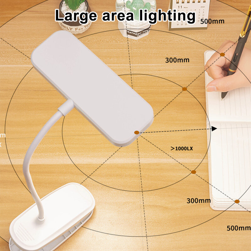 Lámpara de mesa Flexible de 360 ° con Clip, recargable por USB, luz de noche para dormitorio, estudio, lectura, trabajo de oficina