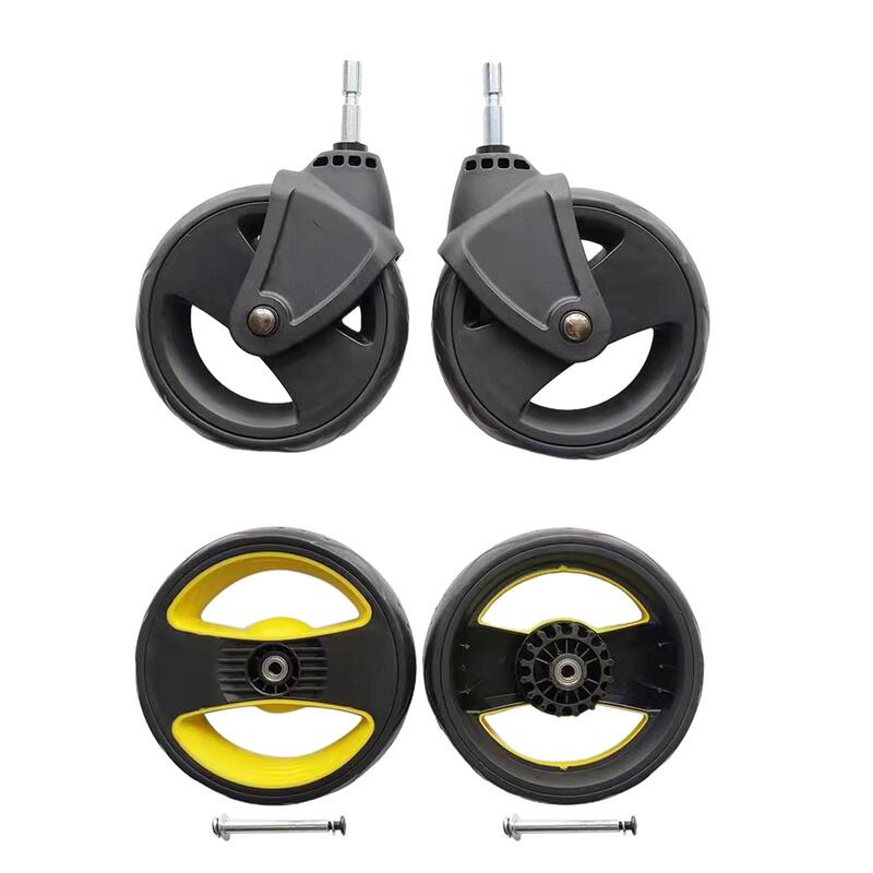 Baby Trolley Wheels 2Pcs for Infant Carriage Rubber Pushchair Upgrade Parts Tire