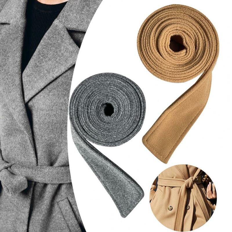 Cinturón de cintura de doble cara para mujer, abrigo cepillado sólido, accesorio de decoración elástico, corsé de abrigo de lana, lo suficientemente largo