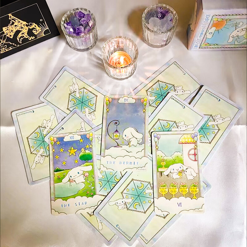 78pcs Luna'S Kuromi Cinnamoroll Sanrio Tarot Deck Cards divinazione Fortune-Telling Party Game da collezione adatto per principianti