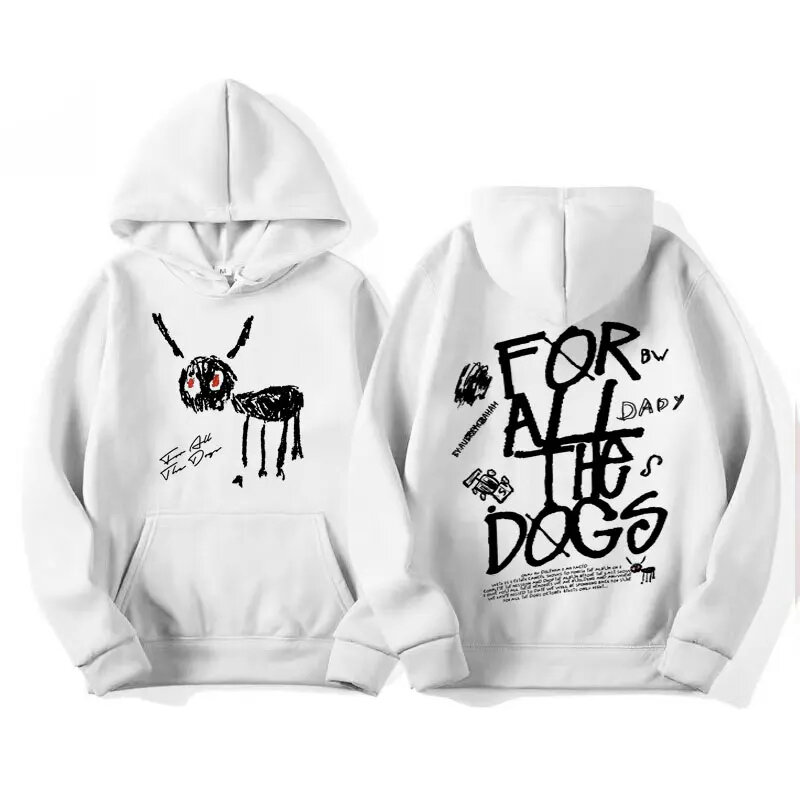 Männer Frauen Mode Hip Hop Pullover Sweatshirt Vintage Streetwear Hoodie Rapper Drake neues Album für alle Hunde Grafik Hoodies