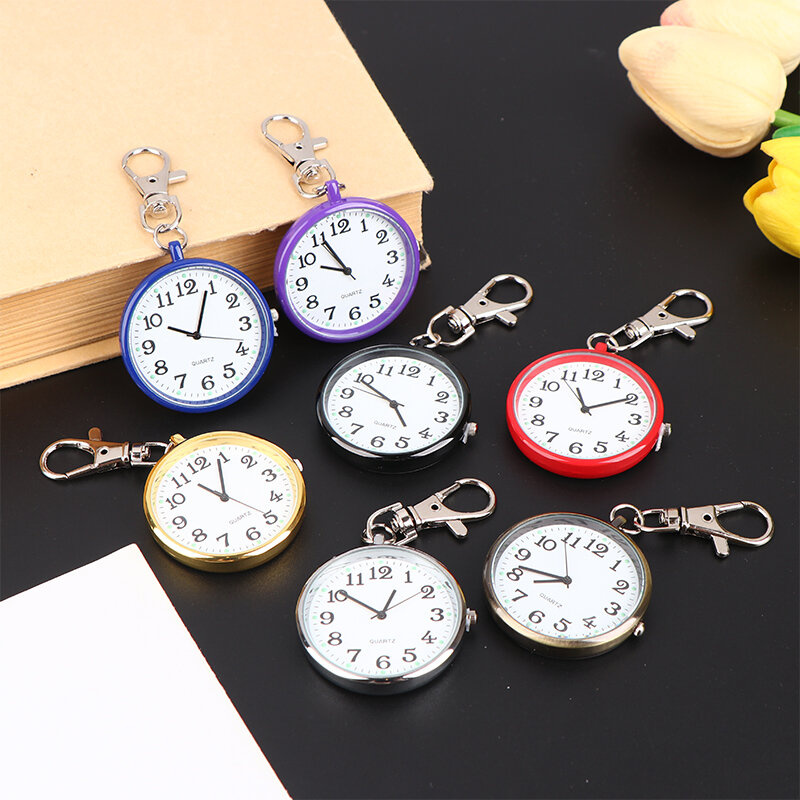 간호사 포켓 시계 키체인 시계, 배터리 포함, 의사 의료 빈티지 시계 선물