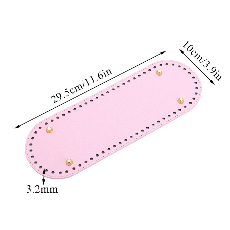 29.5*10cm Handmade Oval Bottom for Knitted Bag PU leather Pad Handcraft Bag Base With holes DIY Crochet Bag Bottom accessories