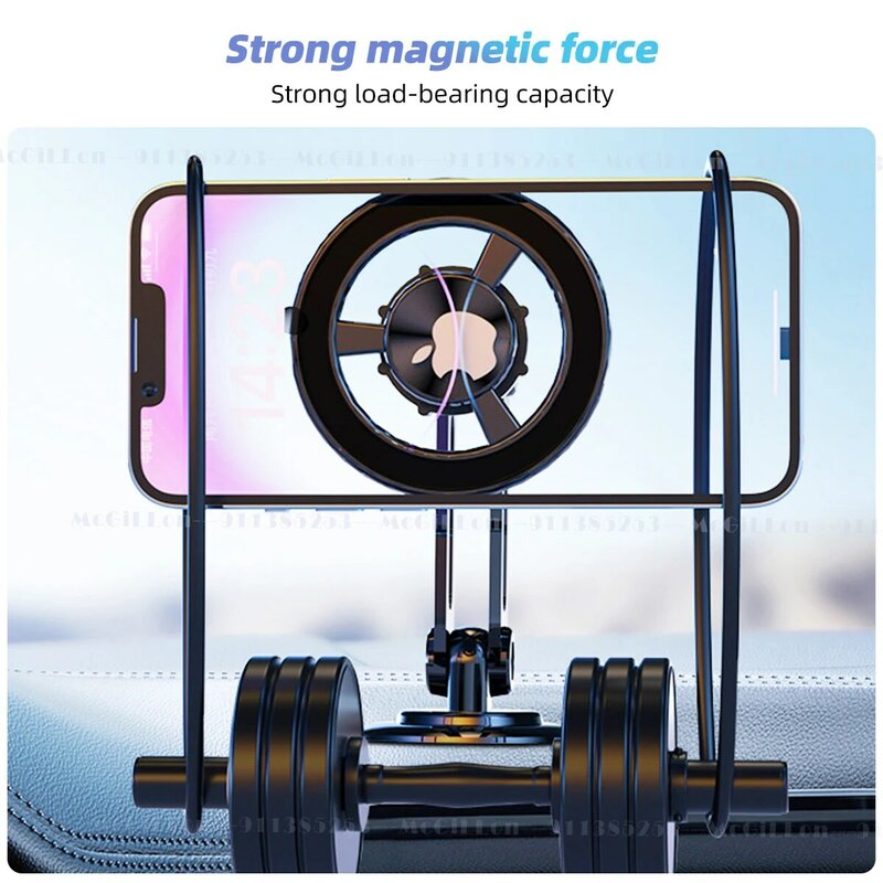 McGiLLon-Magsafe metal magnético suporte do telefone do carro, suporte dobrável, ventilação de ar, suporte GPS para todos os telefones, rotação de 720 graus