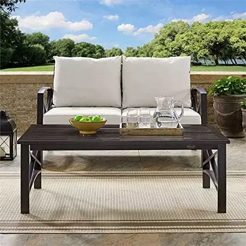 Living Metal Patio Coffee Table in Oiled Bronze