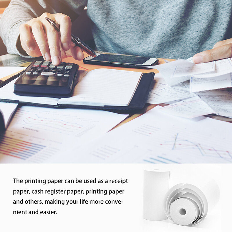 Kertas cetak termal 57x30mm warna putih semi-transparan kertas gulung cetak termal untuk anak kertas Label kamera cetak instan