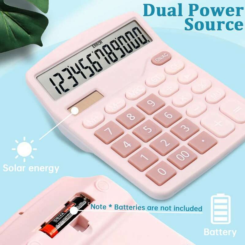 Portable Small Desktop Office Financial Calculator 12-digit Electronic Calculator with Sound Learning Office Supplies