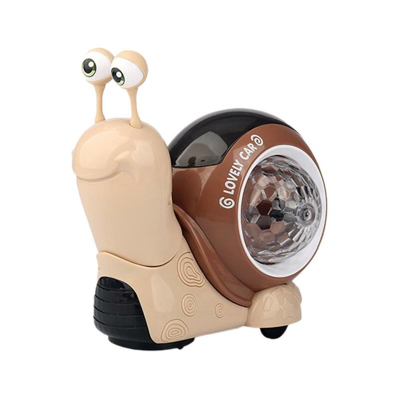 Coche de juguete eléctrico de caracol para niños, música que evita automáticamente la luz de caracol, sonido de concha para niños, regalo luminoso con lindos juguetes N6P9