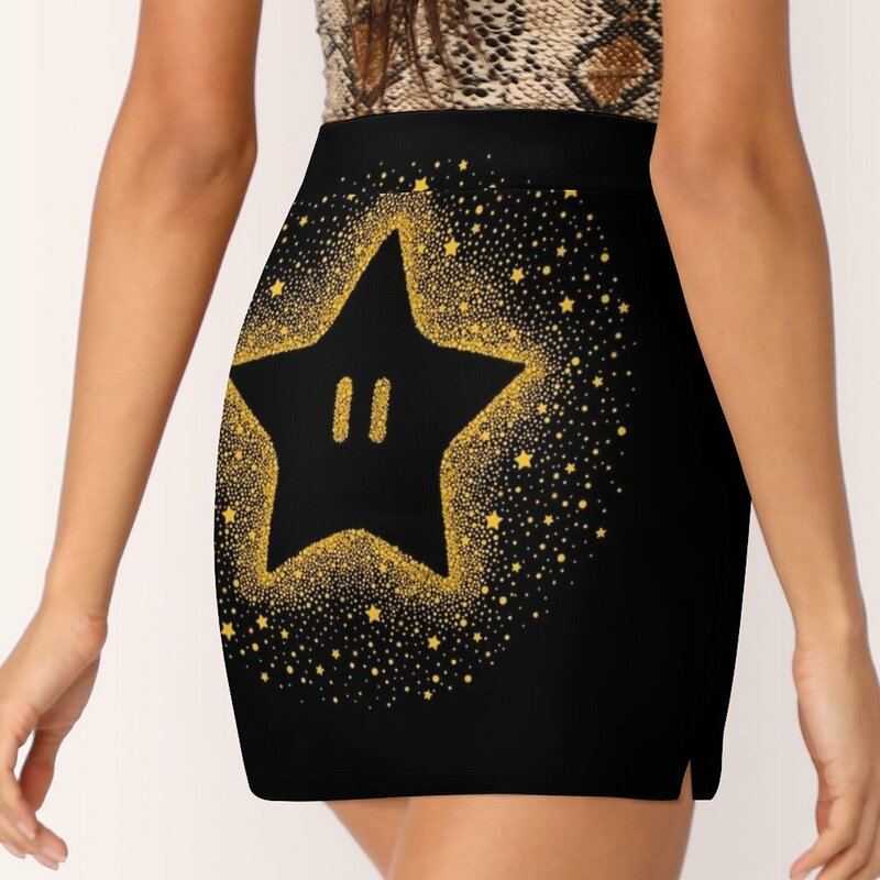 Invencível starburst saia feminina esporte skort saia com bolso moda estilo coreano saia 4xl saias super estrela luigi estrelado