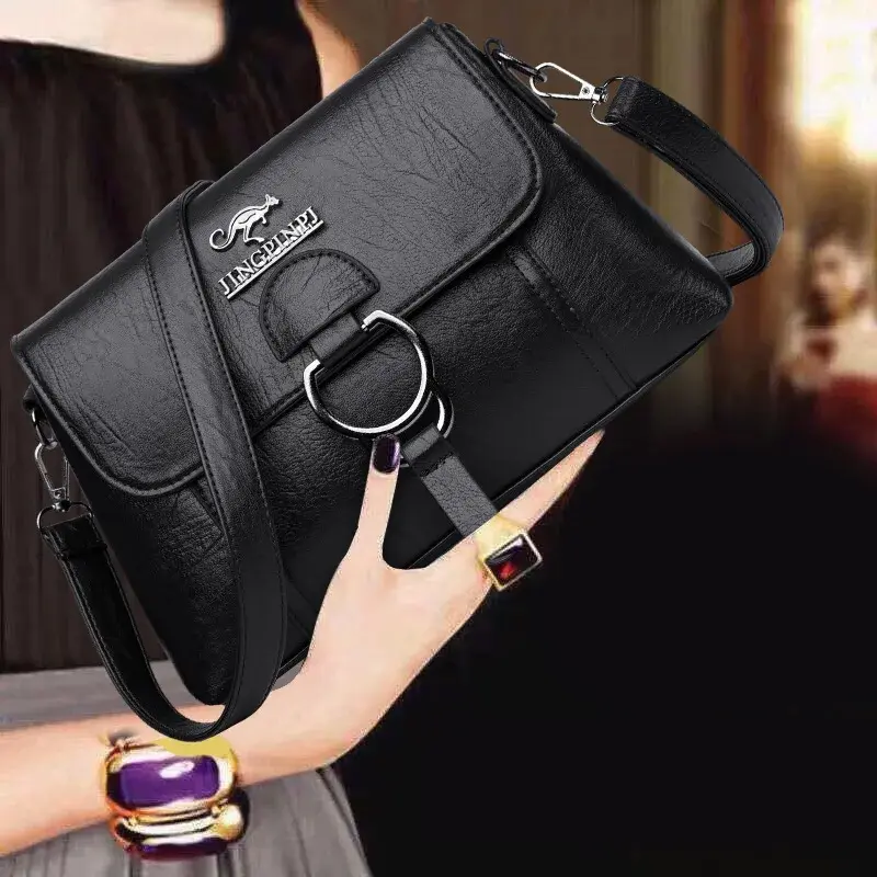 حقيبة كتف نسائية من الجلد الصناعي ، حقيبة كروس بودي بسيطة ، محافظ للتوصيل ، حقيبة يد نسائية غير رسمية ، تصميم فاخر ، موضة جديدة