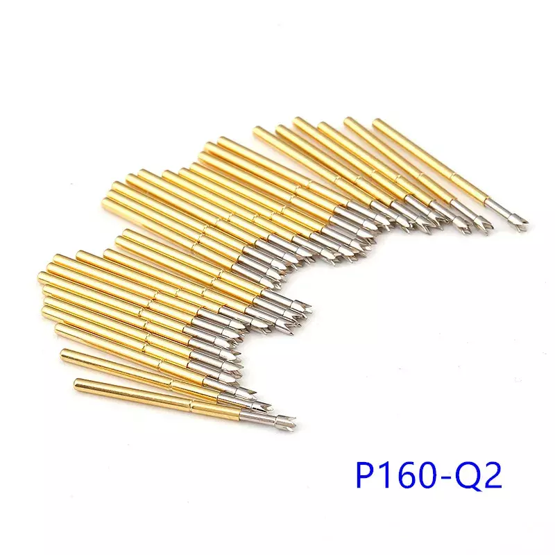 P160-H2 Q1 Q2 LM2 T2 Spring Test Pin, diâmetro exterior 1.36mm, comprimento 24.5mm, PCB Pogo Pin, 100 pcs por saco