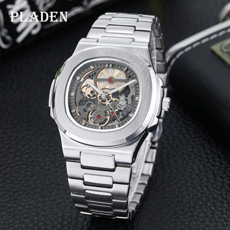 Skeleton Mechanical Watch Men Luxury Brand Stainless Steel Tourbillon Automatic Watches High Quality Dive AAA Clock Dropshipping