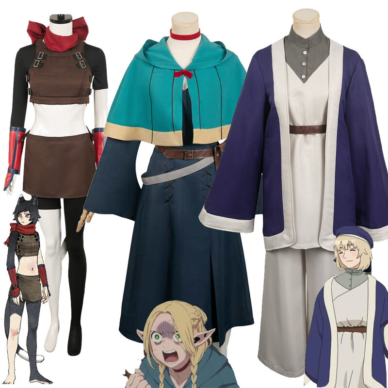 Marcille Izutsumi Cosplay Costume fur s, Anime Delicious in Dungeon Clothes, Halloween Outfits, Carnival Party Déguisement imbibé