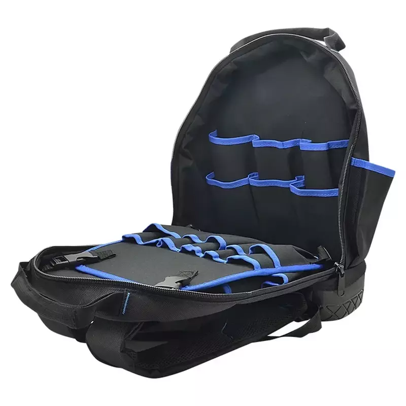 1680D Oxford Cloth Heavy Duty plecak narzędziowy dla narzędzi dla elektryków z kieszeniami przegródki plastikowe dno organizator narzędzi torba na narzędzia