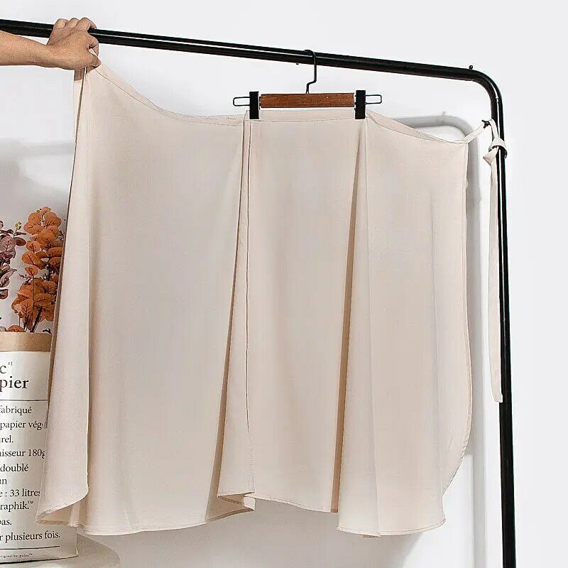 Eleganckie spódnice szyfonowe All-In-One kobiety cukierki kolor lato cienki podział projekt Lace Up Faldas koreański spódnica z wysokim stanem do łydki
