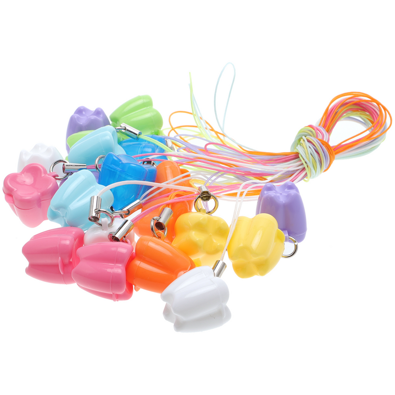 歯の妖精プラスチック歯セーバーケース、子供、赤ちゃんのおもちゃのネックレス用の歯の収納ボックス、20個