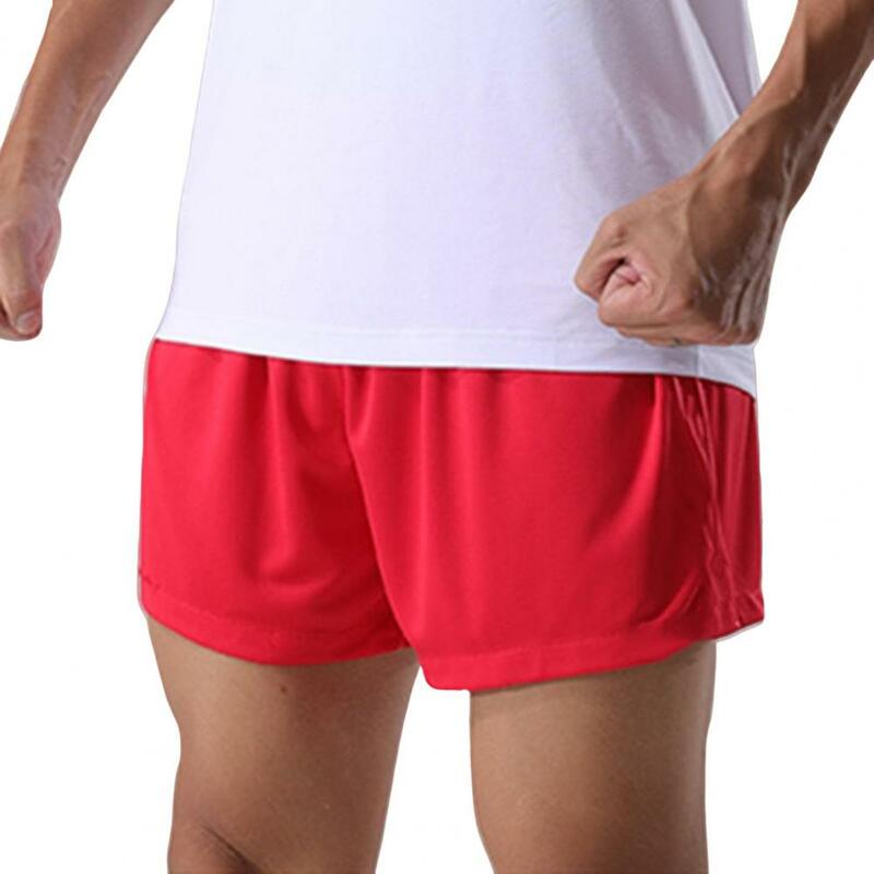 Shorts de fitness masculino casual com elástico na cintura, shorts esportivos de secagem rápida para pernas largas, verão