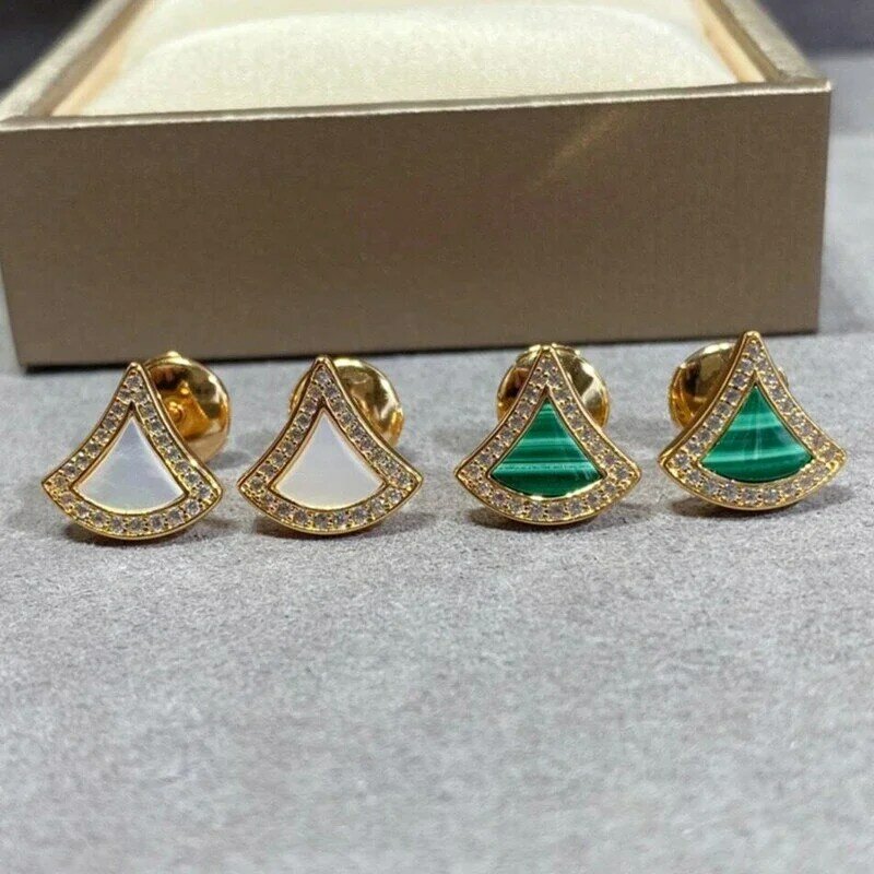 New S925 Sterling Silver Triangle Skirt Earrings for Women Elegant Fashion Luxury Brand Exquisite Jewelry Party Gifts
