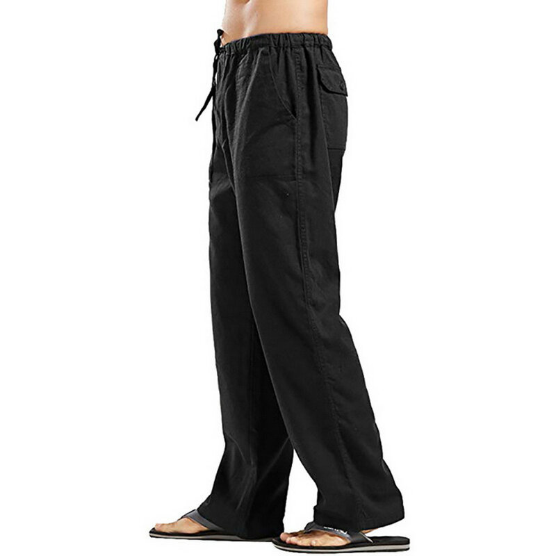 Pantalones informales con bolsillo para hombre, ropa de calle versátil, transpirable, con cordón, diseño Vintage, novedad de 2024