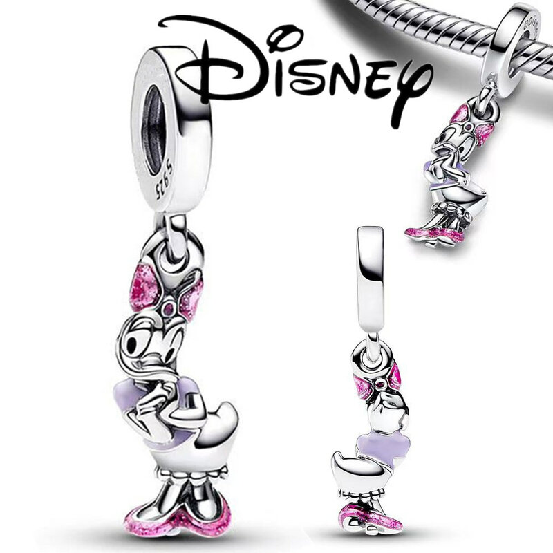 Disney-colgante de Pato Donald, abalorio de plata 925 Original, compatible con Pandora, regalo de joyería