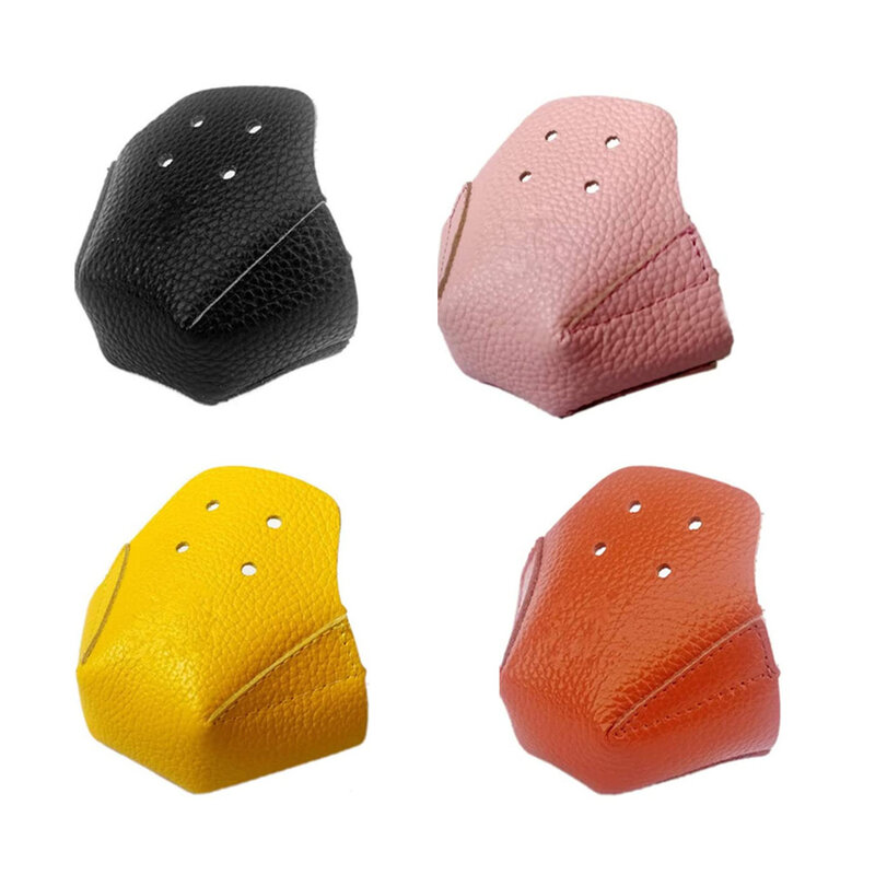 Tapas de cuero antifricción para patinaje, Protector de dedos de los pies, extraíble y lavable, color Naranja, 1 par