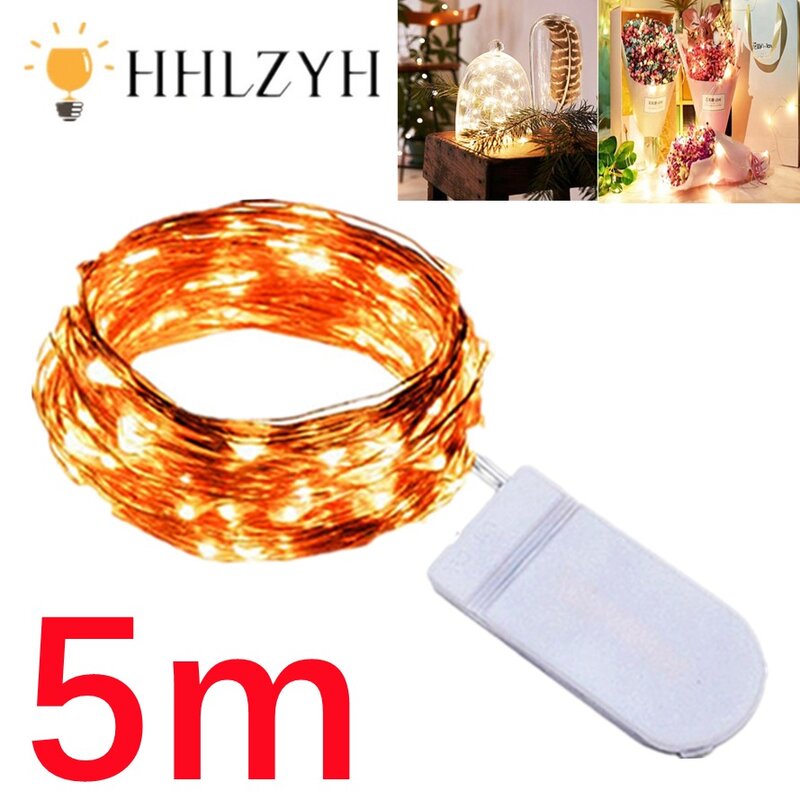 1M 2M 3M 5M LED Copper Wire String Lights Fairy Light Outdoor Garland Wedding Light for Home Christmas Garden Holiday Decoration