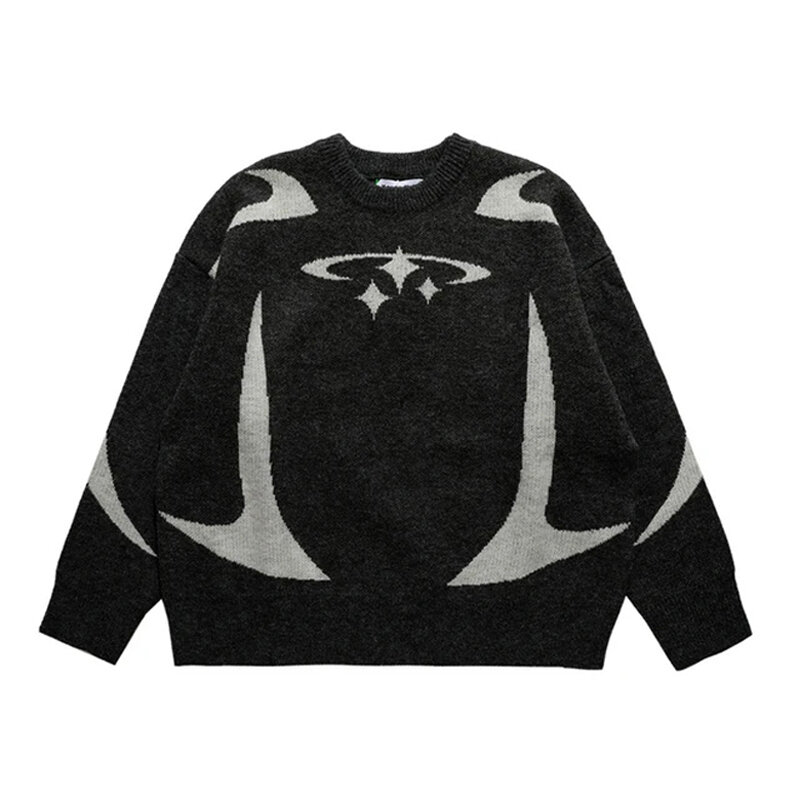 Sweter rajut antik pria, Sweater grafis Harajuku ukuran besar Pullover musim dingin uniseks SW07