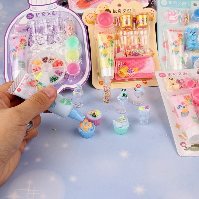 Cream Glue Boxed Set Of Stickers Cute Cartoon Handbook Stickers Goo Card Clips DIY Material Decorative Toys Gifts