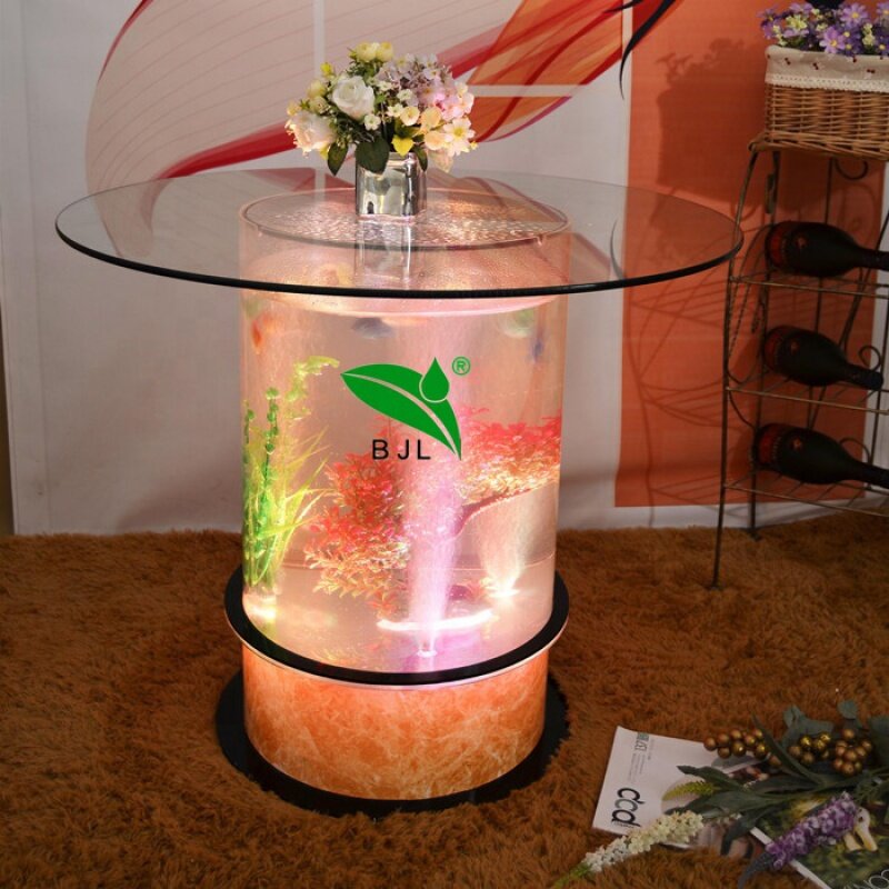 Table à Manger en Acrylique avec Radiateur LED, Meuble de Restaurant de Luxe Personnalisé, Océan