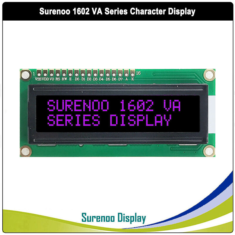 لوحة شاشة عرض Surenoo-LCD ، شخصية على الشاشة ، أبيض ، أحمر ، أخضر ، LCD ، LCM ، ، ، 16X2 ، أسود ، 5 فولت ، متوازي IIC ، I2C ، VA