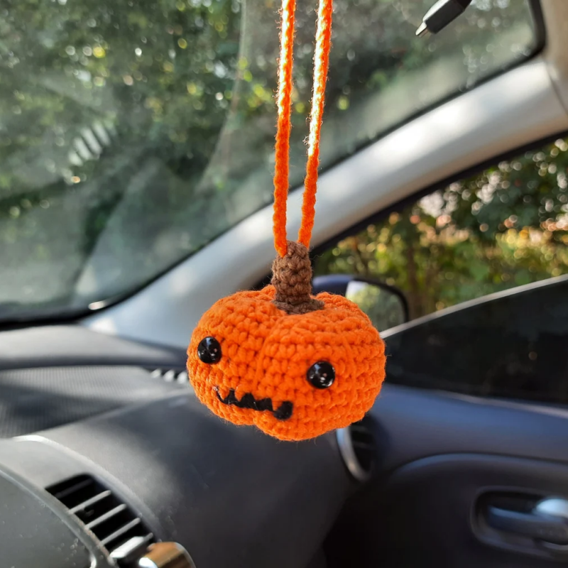 Cute Soft Plush Hanging Pendant for Women, Creative Pumpkin, Black Cat, Car Accessories, Car Decor, Halloween Gift