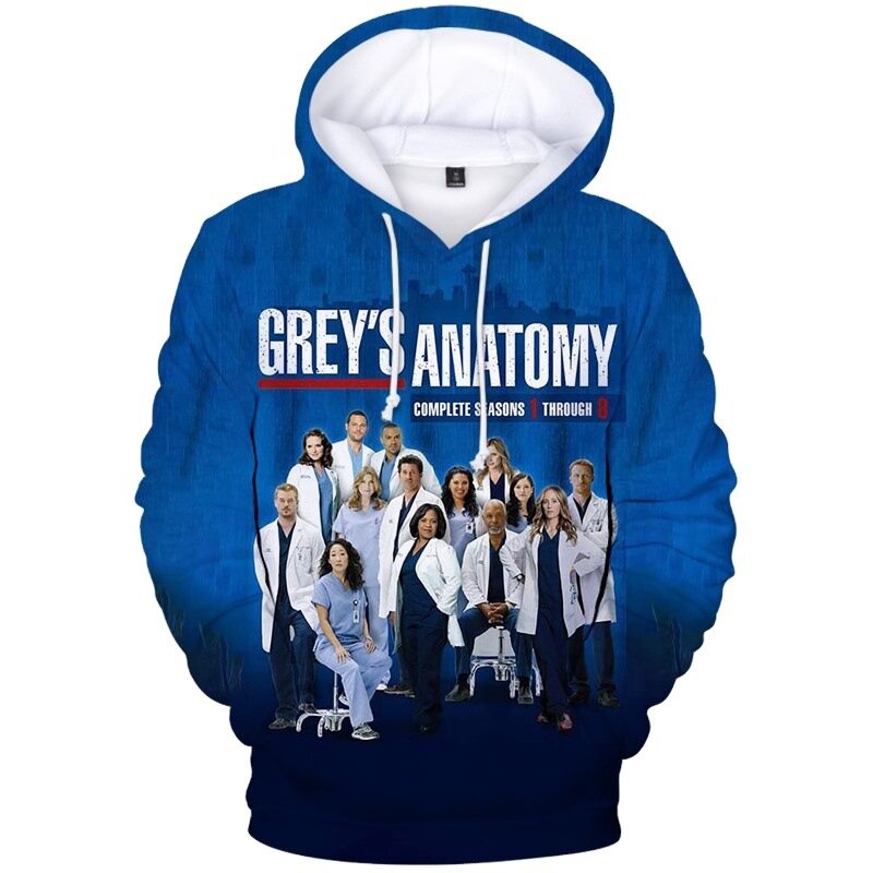 Fashion Cosplay Grey's Anatomy 3D printed Hoodies Sweatshirts Boys/Girls Fashion Sweatshirt Adult Child Casual Pullovers Tops