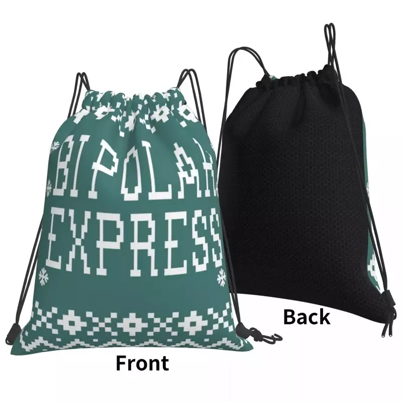 The Polar Express Backpacks Fashion Portable Drawstring Bags Drawstring Bundle Pocket Sports Bag Book Bags For Travel Students