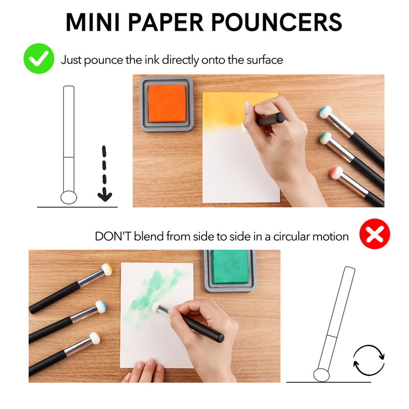 Paquete de 8-24 piezas, Mini aplicadores de esponja contra salpicaduras para álbum de recortes, ilustraciones intrincadas, plantillas de papel para colorear