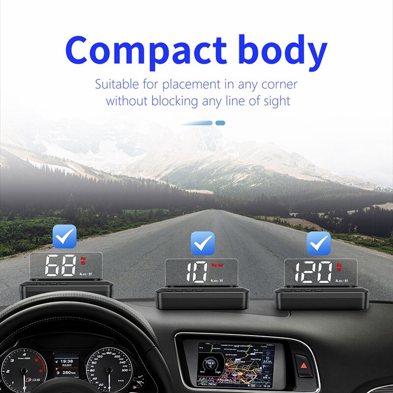 Affichage tête haute GPS HUD de voiture, compteur de vitesse, projet de pare-brise, accessoires électroniques de voiture pour toutes les voitures, G100