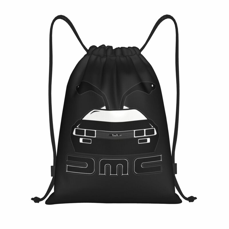 Custom Back To The Future Film Drawstring Bags para compras, mochilas de ioga para mulheres e homens, DMC Motor Sports Gym Sackpack