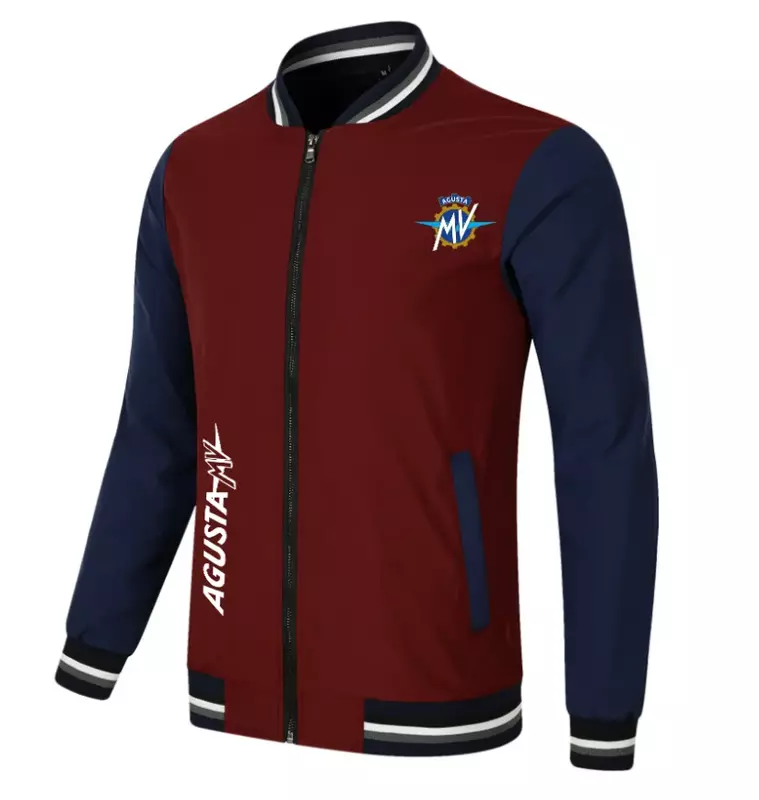 Новинка 2023, бейсбольная куртка на весну и осень, флисовая хлопковая приталенная куртка, свитшот с логотипом автомобиля AGUSTA, модная одежда в стиле хип-хоп