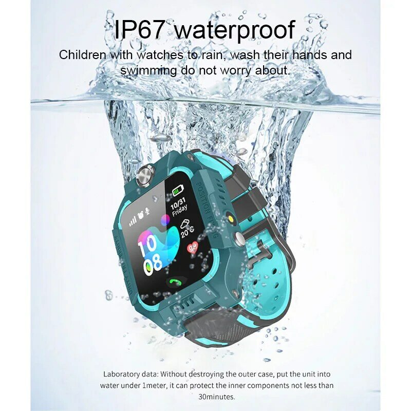 Dzieci smartwatch z funkcją telefonu zadzwoń wodoodporny termometr zegarek lokalizator GPS LL @ 17