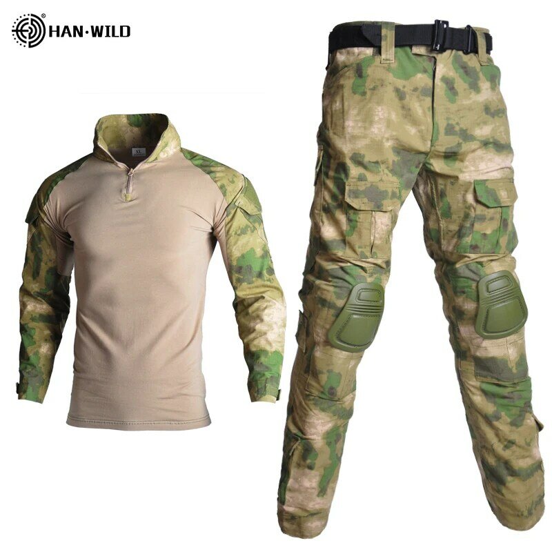 Terno uniforme militar tático para homens, ternos de combate, roupas do exército Camo, roupas militares masculinas, camisa e calças cargo, joelheiras, 8XL
