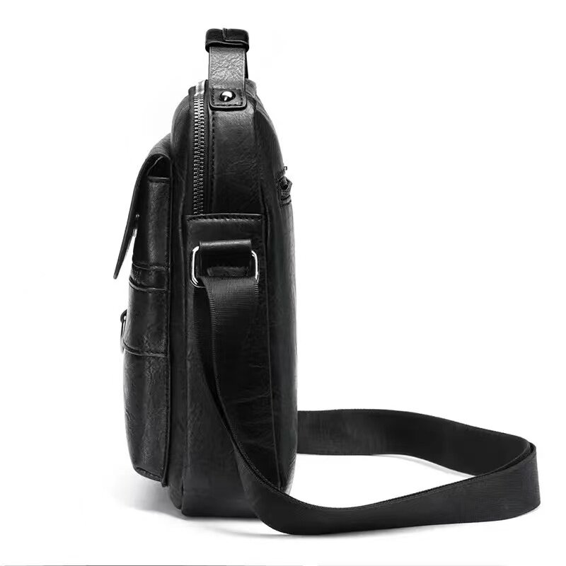 Брендовая мужская сумка на плечо для ipad 9,7 дюйма, мужские сумки через плечо из искусственной кожи с клапаном, деловой однотонный мессенджер с клапаном, дорожная сумка